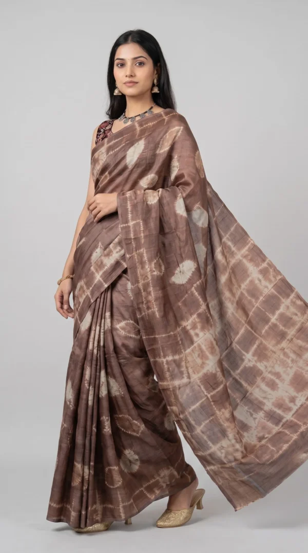 Navika Shibori Pure Gacchi Tussar Saree