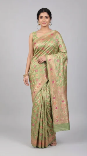 Majestic Green Patan Patola Benarasi Silk Saree
