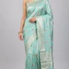 Cyan Blue Benarasi Katan Silk Saree