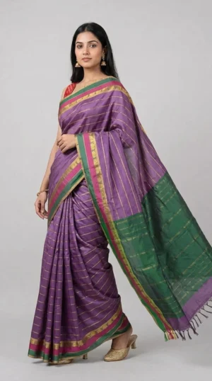 Posh Purple Pure Kanjivaram Saree