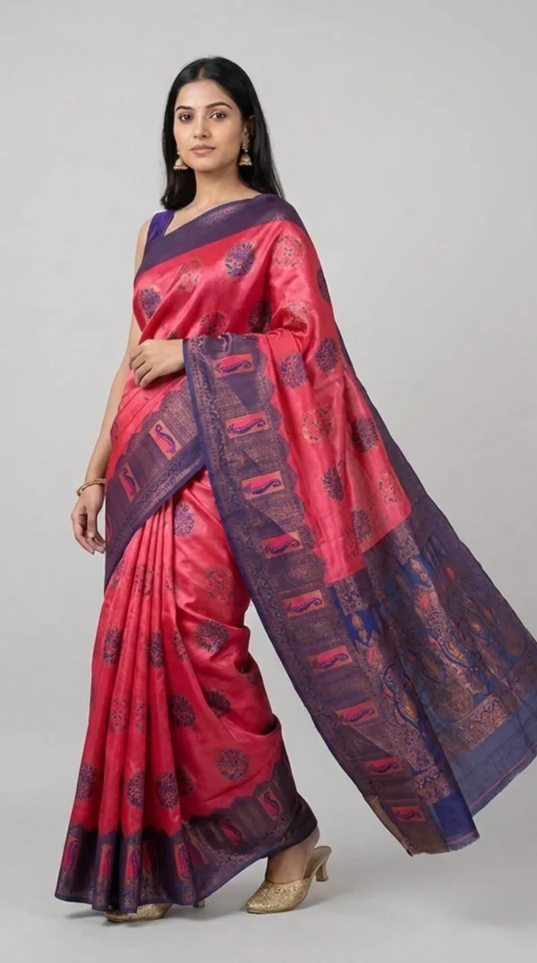 Ruhi Red Pure Kanjivaram Saree
