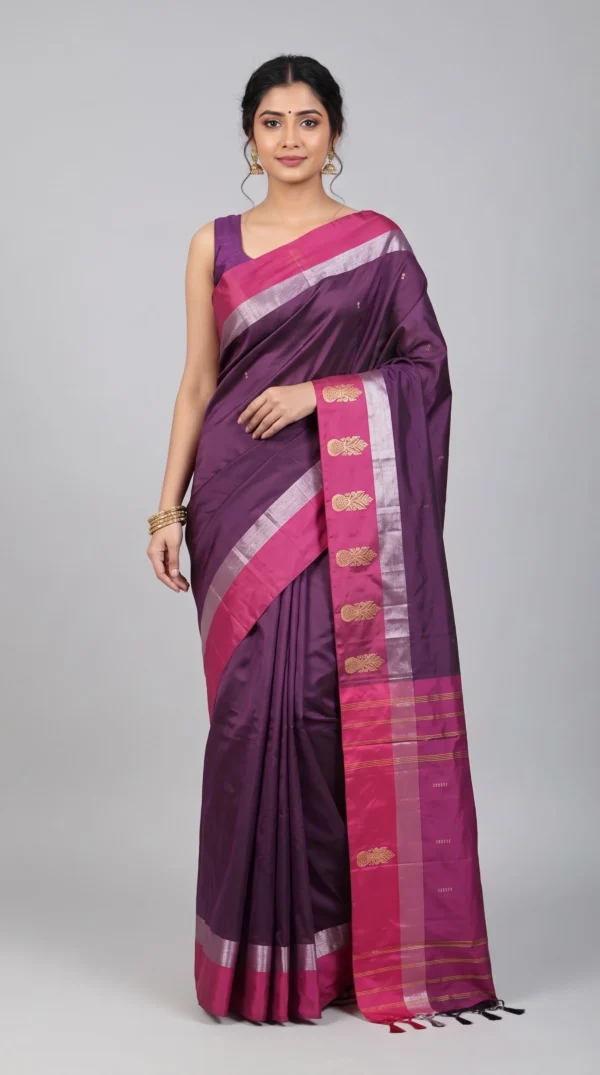 Sarla Purple Pure Kanjivaram Saree