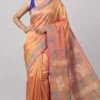 Peach Dual Tone Pure Katan Silk Saree