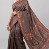 Dark Brown Tussar Gujrati Saree | 2026 Exclusive