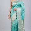 Teal Blue Benarasi Katan Silk Saree