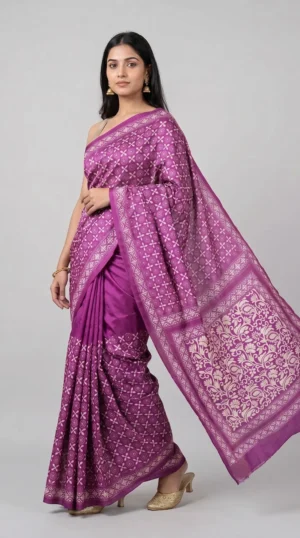 Rivaa Pure Bangalore Silk Kantha Saree | 2026 Exclusives