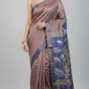Black Handpainted Tussar Saree