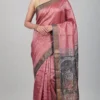 Soft Coral Handpainted Tussar Saree | 2026 Exclusive