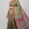 Soft Olive Handpainted Tussar Saree | 2026 Exclusive