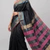 Elegant Black Katan Silk Saree with Deep Pink and Zari Woven Pallu | 2025