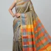 Pastel Green Katan Silk Saree with Vibrant Orange and Zari Woven Pallu | 2025