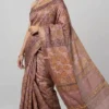 Dusty Rose Pure Tussar Bagru Print Saree | 2026 Exclusive