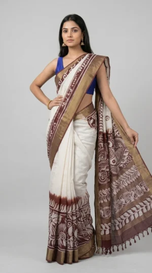 Malvika Batik Cotton Silk Saree | Timeless Beauty 2026