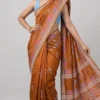 Brown Dual Tone Pure Katan Silk Saree