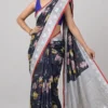 Black Chikankari Pure Gacchi Tussar Saree