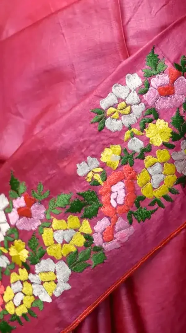 Ayesha Pink Parsigara Pure Tussar Saree