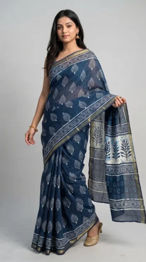 Ishika Pure Cotton Bagru Saree