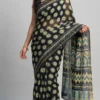 Black Pure Cotton Ajrakh Saree