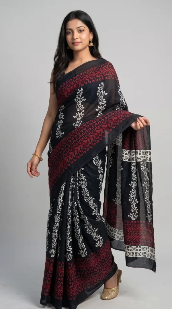 Sreeja Pure Cotton Bagru Saree