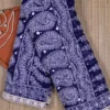 Blue Mukaish Chikankari Saree with Gota Patti Border