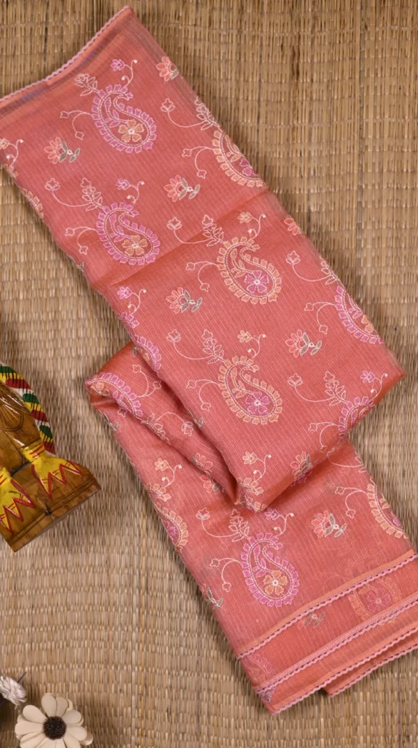 Peach Kota Silk Saree | Exquisite, Elegant Handloom 2026