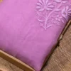 Lavender Mukaish Organza Saree with Hand Embroidery