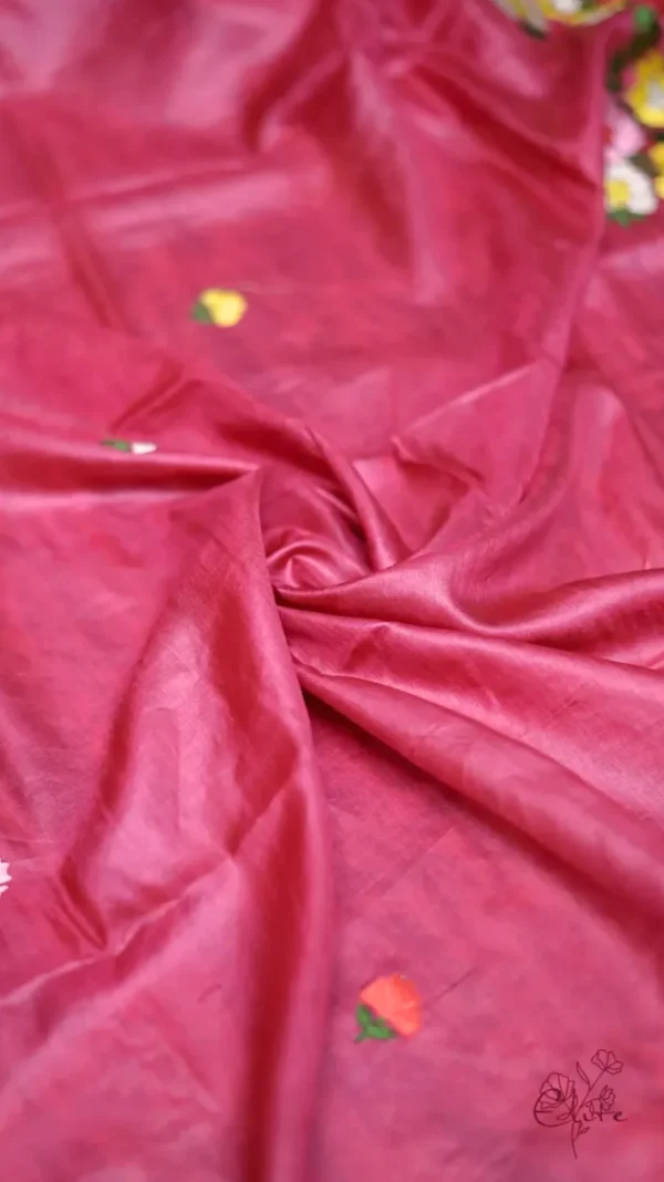 Ayesha Pink Parsigara Pure Tussar Saree