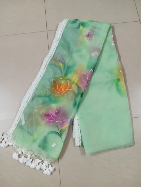 Himadri Mint Green Semi-Tussar Saree with Gold Zari Peacock and Floral Motifs