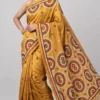 Mustard Yellow Bangalore Silk Kantha Saree – Elegant & Unique