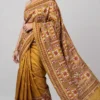 Golden Yellow Bangalore Silk Kantha Saree – Elegant & Unique