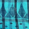 Sky blue khadi saree with ash grey temple border, handloom cotton from Nams Design