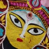 Maroon Bishnupuri Silk Saree with Hand-Painted Durga Anchal and Floral Border