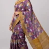 Marigold Shimmer Contemporary Tussar saree with Bold Zari