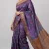 Marigold Shimmer Contemporary Tussar saree with Bold Zari