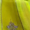 Yellow color with stripe golden zari border Kora Rangkat saree