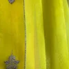 Yellow color with stripe golden zari border Kora Rangkat saree