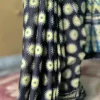 Black Hand Block Printed Zari Border Ajrak Cotton Saree