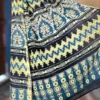 Black Hand Block Printed Zari Border Ajrak Cotton Saree