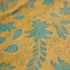 Slate color with yellow stitch work on Tussar silk saree