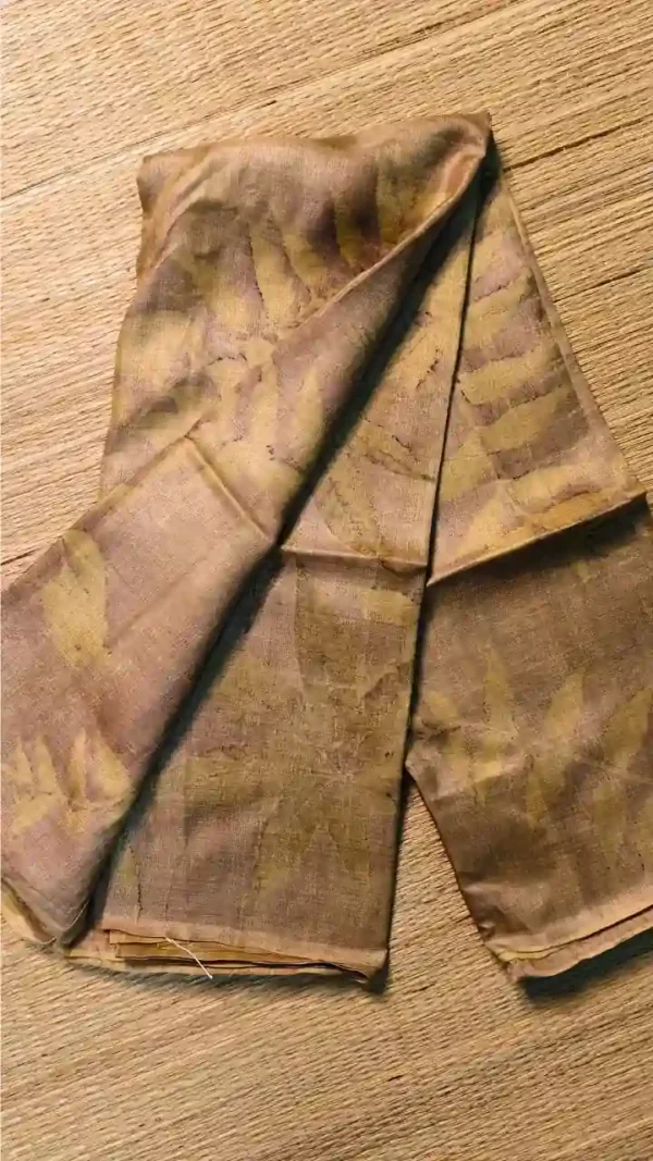 Sap Green Tussar Eco Print Saree