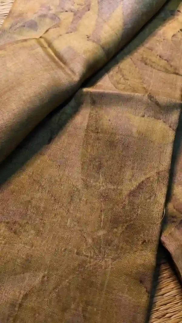 Sap Green Tussar Eco Print Saree