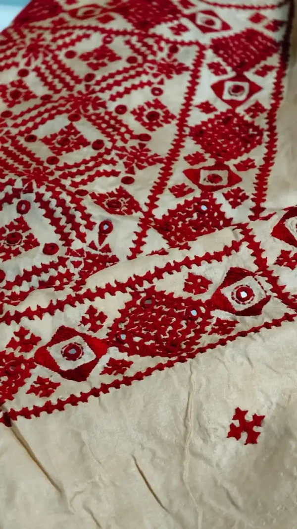 Beige Tussar silk