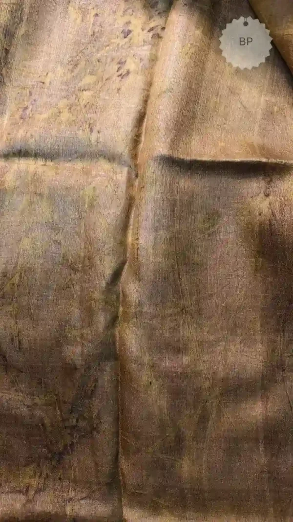 Sap Green Tussar Eco Print Saree