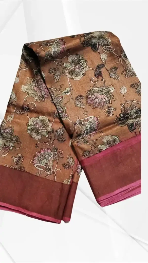 Copper Tussar Zari Saree