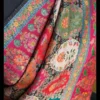 Multicolored on Black Kashmiri Kani Silk Saree with Tassels on Aanchal