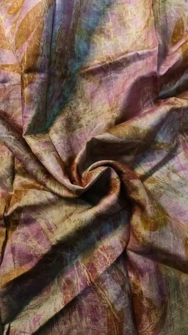 Wine color eco printed Tussar silk saree Saree