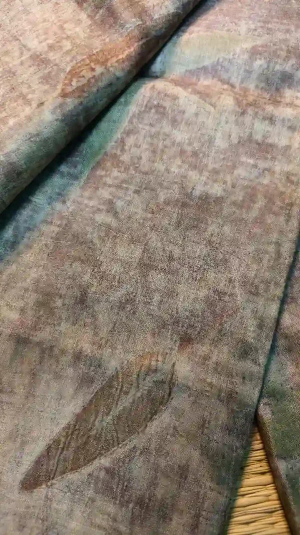 Rust color eco printed Tussar silk saree Saree