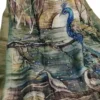 Pesta Green Tussar Zari Hand Painted Saree