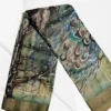 Pesta Green Tussar Zari Hand Painted Saree