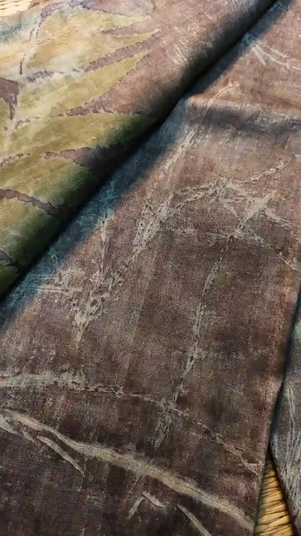 Brown Tussar Eco Print Saree